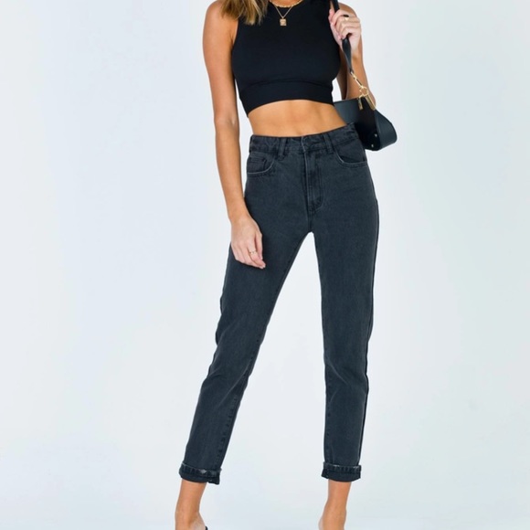 Princess Polly Denim - Princess Polly Secondcity Black Straight Leg Jeans